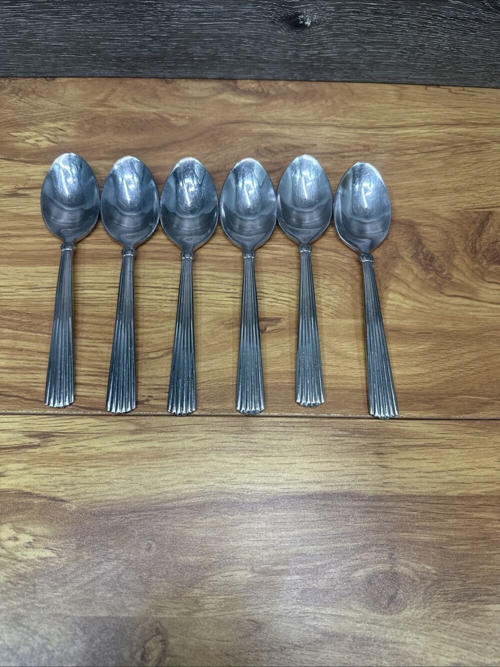 Waterford Stainless Steel CARLETON Oval Soup / Place Spoons 7-1/8”~set Of 6